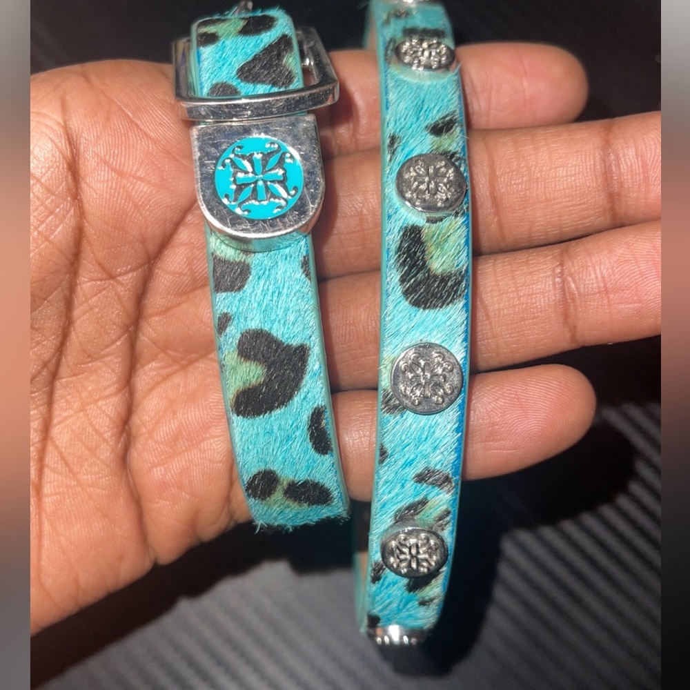 Cheetah Rustic Cuff Choker With Matching Bracelet